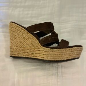 UGG Wedge mocha suede sandals